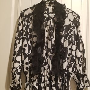 Black and White Blouse